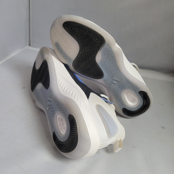 adidas adizero Basketball Shoe Men's White/Blue Size 11.5 - Picture 4 of 6
